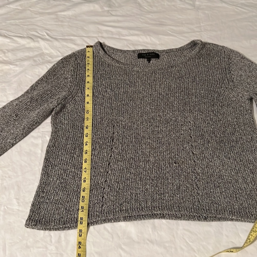 Rag & Bone Gray Linen And Wool Blend Cropped Swea… - image 6